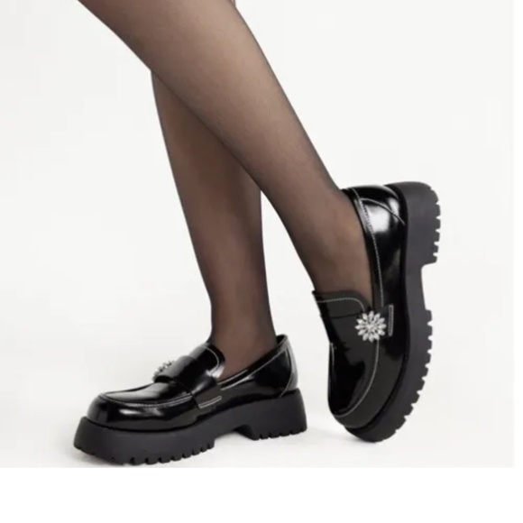 Scoop NYC Women’s Black Embellished Chunky Loafers Shoes 7.5 NEW - Picture 8 of 8